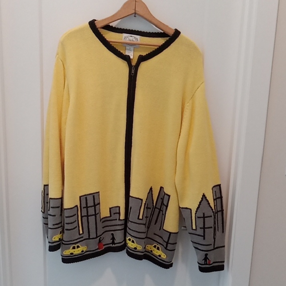 Yellow Cityscape Cardigan